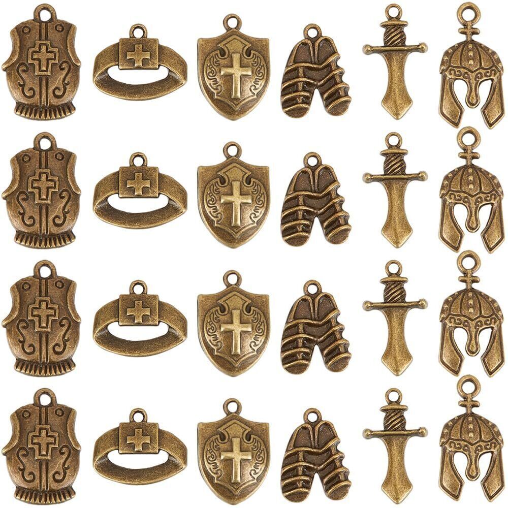 5596 1 Box 48Pcs 6 Styles Biblical Charms Alloy Cross Charm Bulk Easter